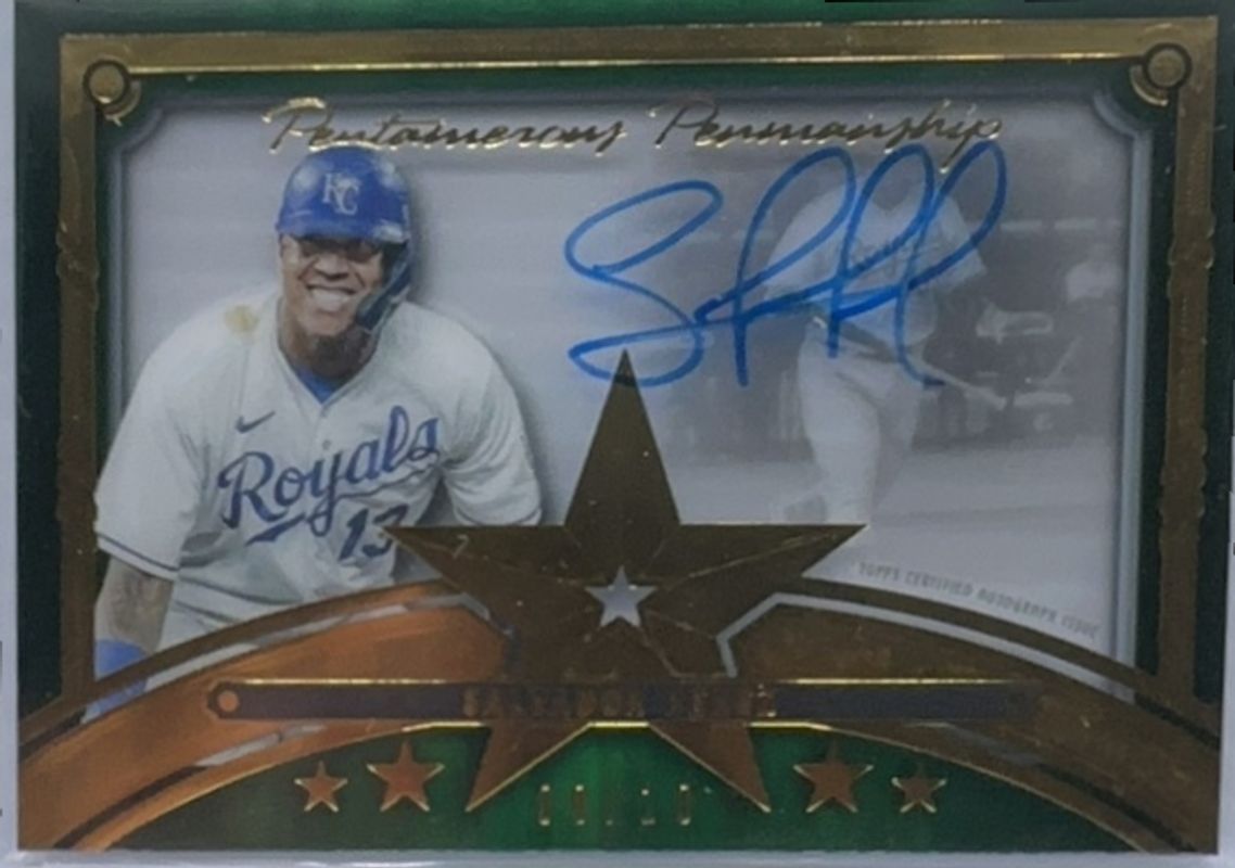 Salvador Perez 2022 Topps Five Star #PP-SP Pentamerous Penmanship - Green /10 RAW