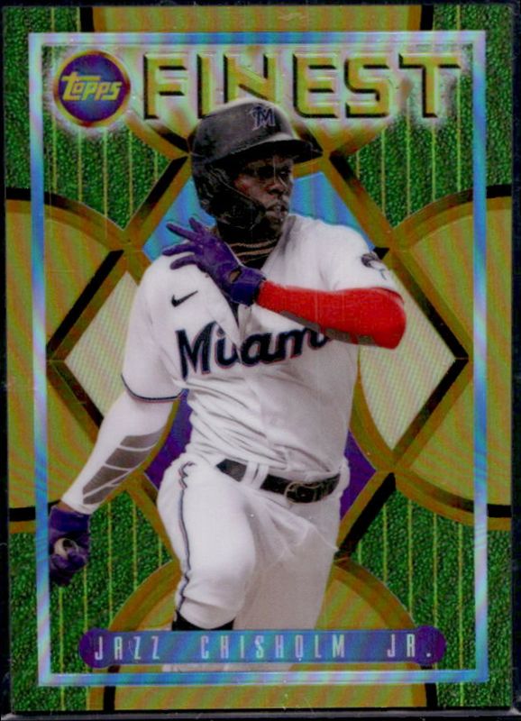 Jazz Chisholm Jr. 2022 Topps Finest Flashbacks #98 Gold Refractor /50 RAW