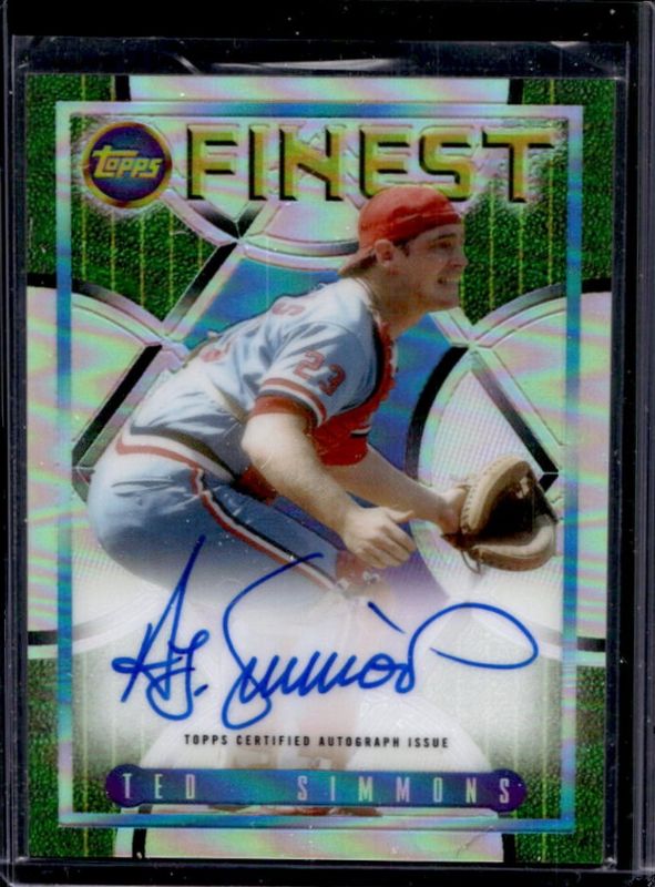 Ted Simmons 2022 Topps Finest Flashbacks #95FA-TS 1995 Finest Autographs /25 RAW