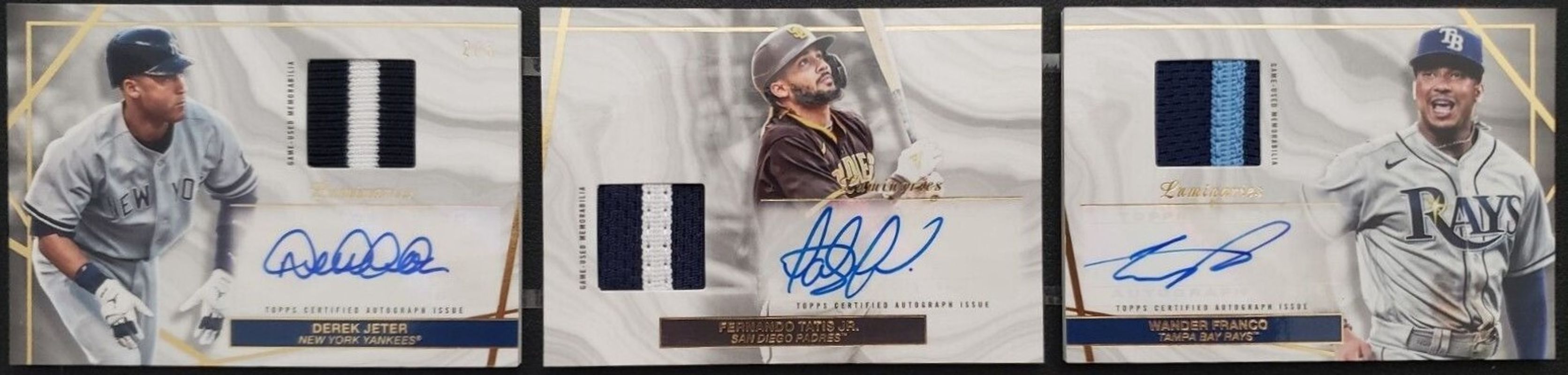 2022 Topps Luminaries #GLTA-JTF Guiding Light Triple Autographs /5