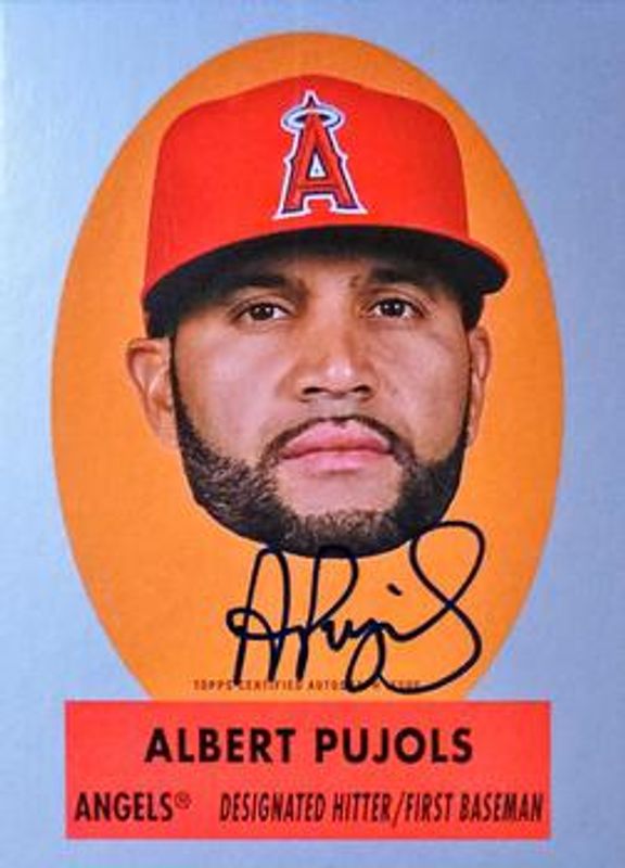 Albert Pujols 2021 Topps Archives #TPOA-WM 1963 Topps Peel-Off Autographs - Silver /99 RAW