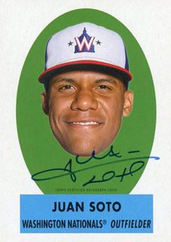 Juan Soto 2021 Topps Archives #TPOA-JS 1963 Topps Peel-Off Autographs /125 RAW
