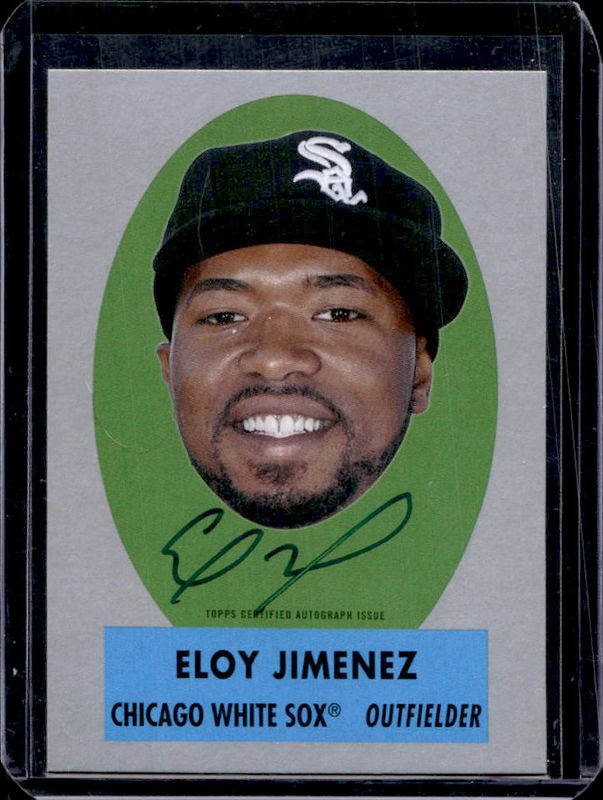 Eloy Jimenez 2021 Topps Archives #TPOA-EJ 1963 Topps Peel-Off Autographs - Silver /99 RAW