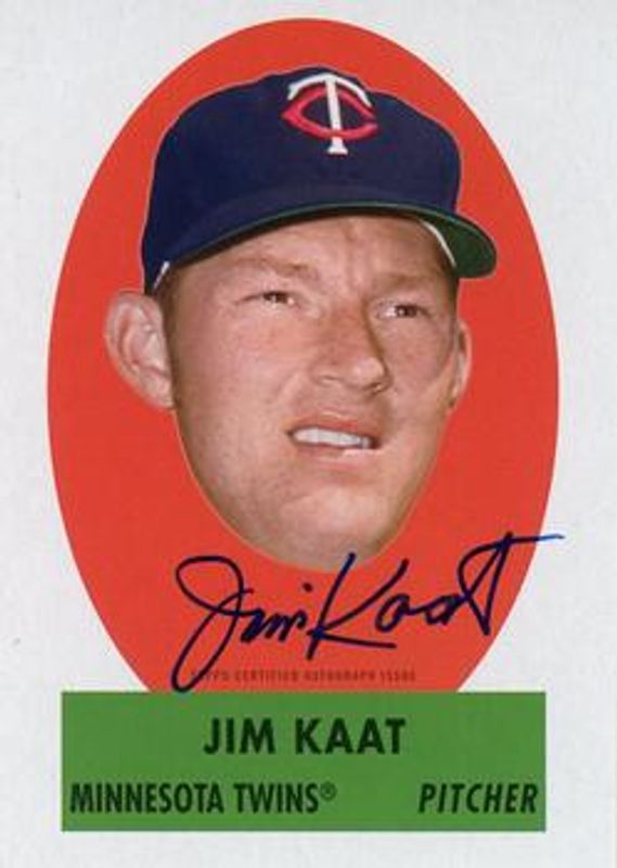 Jim Kaat 2021 Topps Archives #TPOA-JK 1963 Topps Peel-Off Autographs /125 RAW