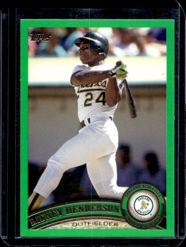 Rickey Henderson 2021 Topps Archives #279 Green /125 RAW
