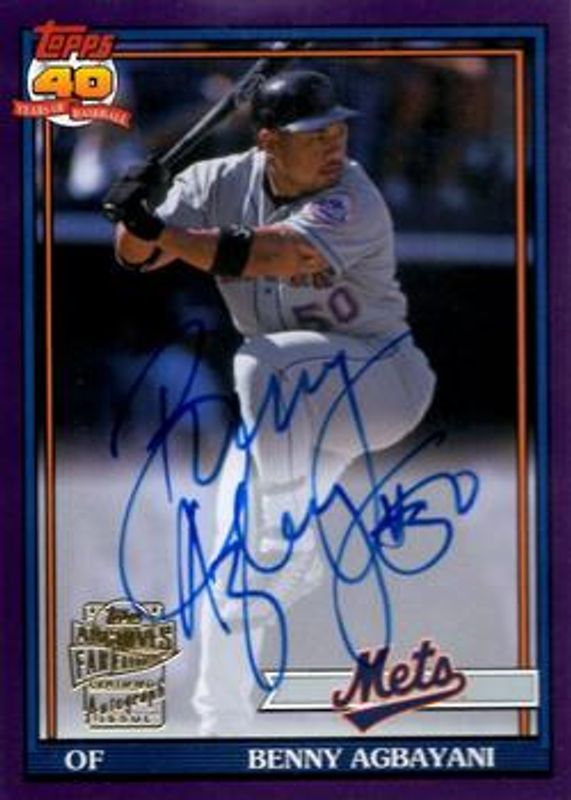 2021 Topps Archives #FFA-BAG Fan Favorites Autographs - Purple /150