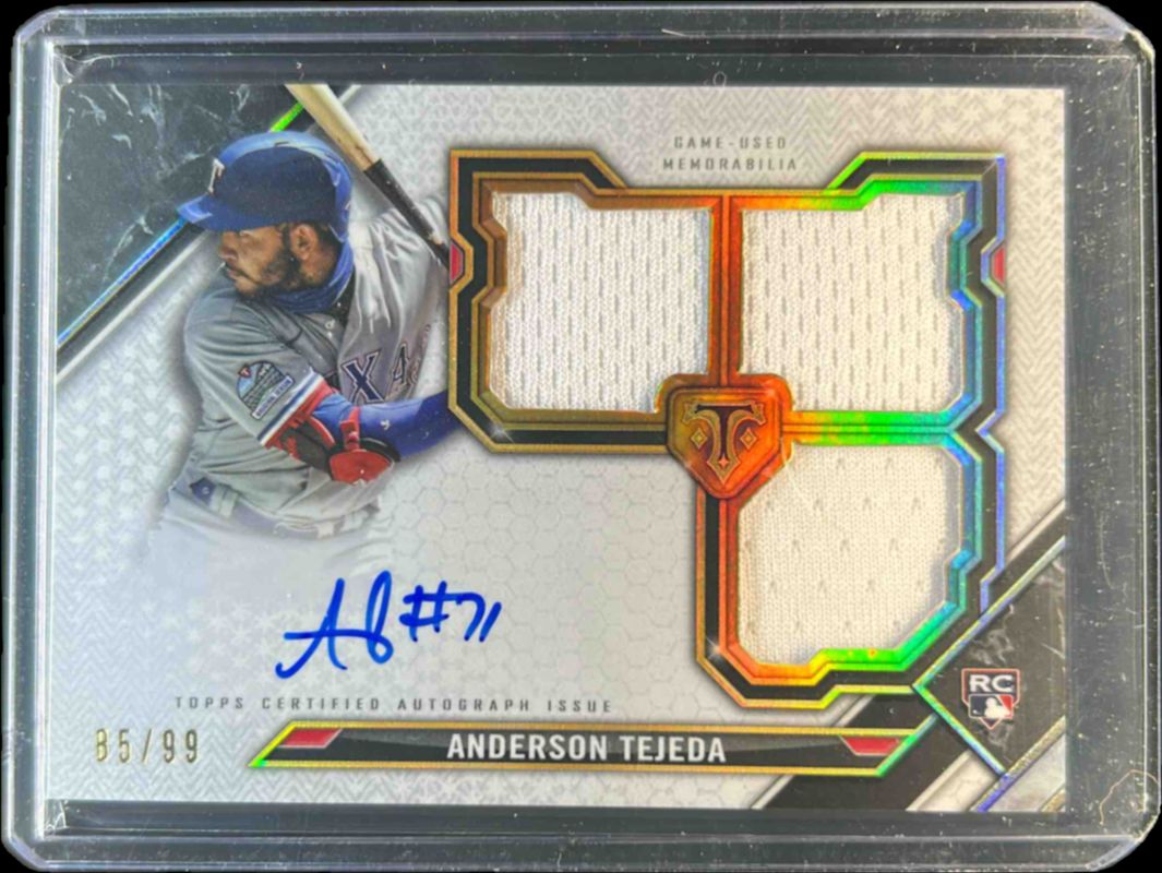 Anderson Tejeda 2021 Topps Triple Threads #RFPAR-AT Rookie & Future Phenoms Autographs Relics /99 RAW