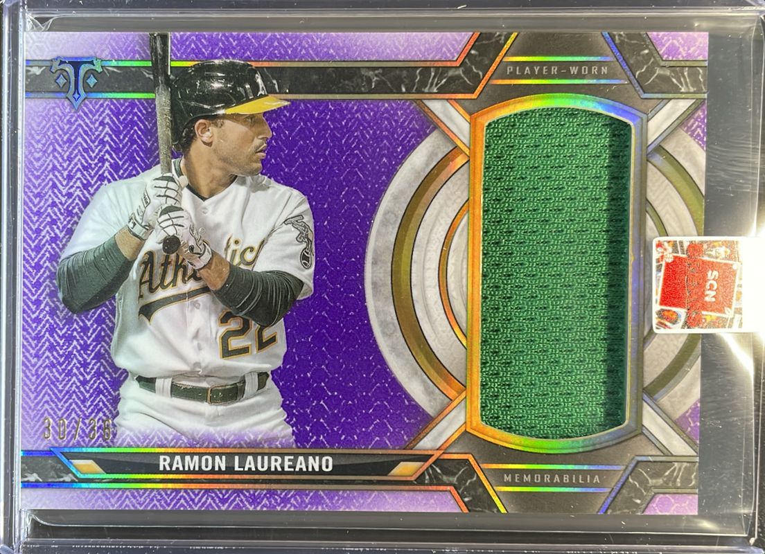 Ramon Laureano 2021 Topps Triple Threads #SJR-RL Single Jumbo Relics - Amethyst /36 RAW