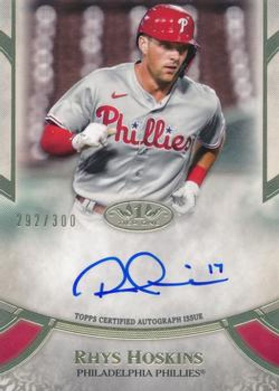 Rhys Hoskins 2021 Topps Tier One #PPA-RH Prime Performers Autographs /300 RAW