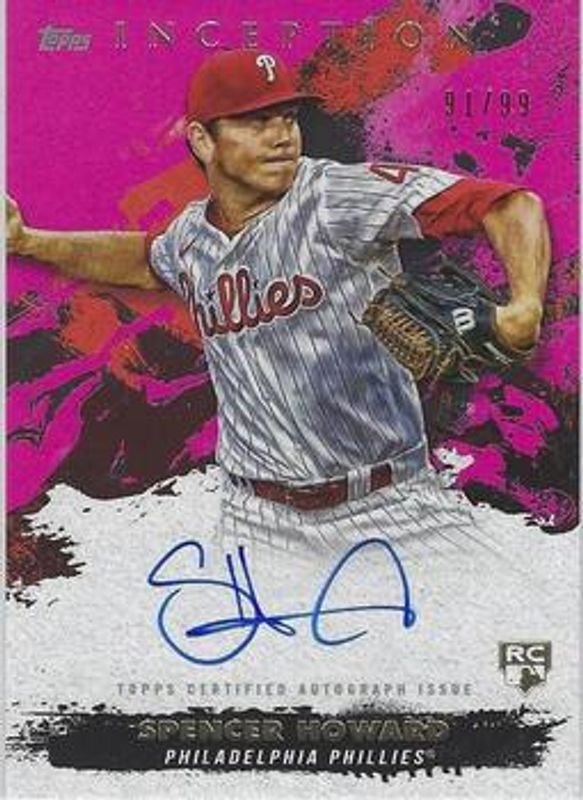 Spencer Howard 2021 Topps Inception #RESA-SH Rookie & Emerging Star Autographs - Magenta /99 RAW