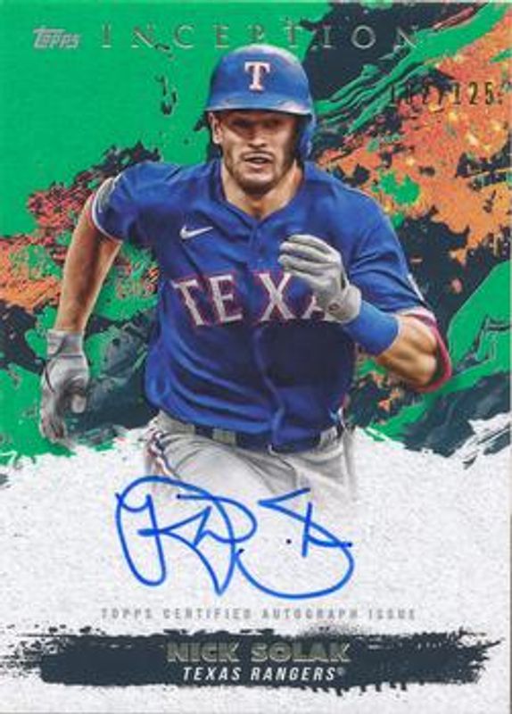 Nick Solak 2021 Topps Inception #RESA-NS Rookie & Emerging Star Autographs - Green /125 RAW