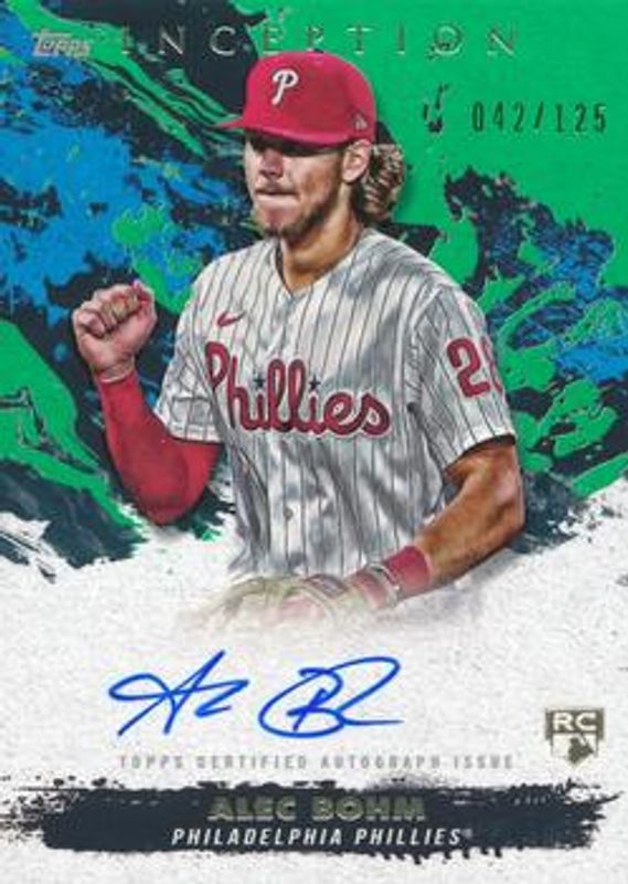 Alec Bohm 2021 Topps Inception #RESA-AB Rookie & Emerging Star Autographs - Green /125 RAW
