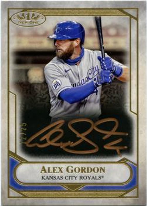 Alex Gordon 2021 Topps Tier One #T1TA-AGO Talent Autographs - Bronze Ink /25 RAW