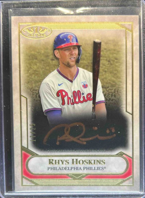 Rhys Hoskins 2021 Topps Tier One #T1TA-RH Talent Autographs - Bronze Ink /25 RAW