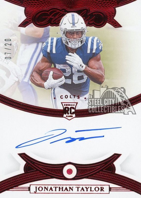 Jonathan Taylor 2020 Flawless #RGS-JTA Rookie Gems Signatures /20 RAW