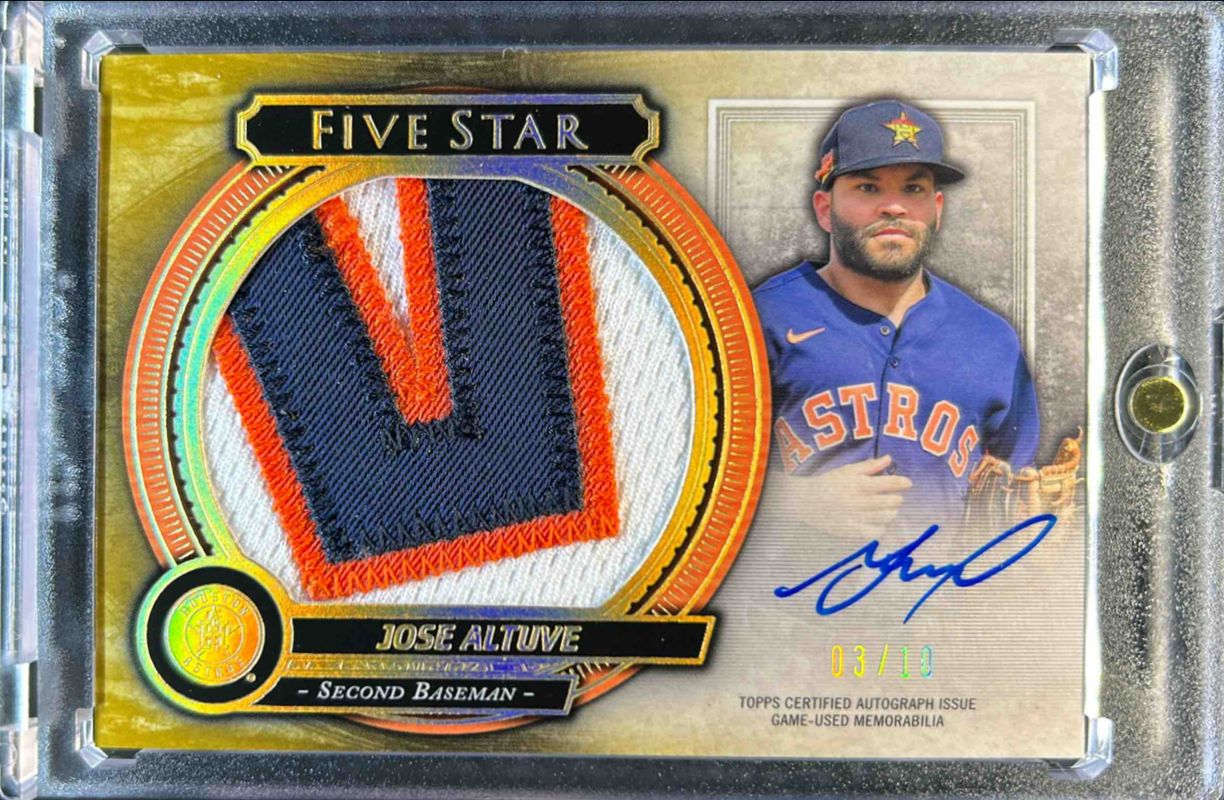Jose Altuve 2021 Topps Five Star #FSJP-JA Autographed Jumbo Prime Relic - Gold /10 RAW