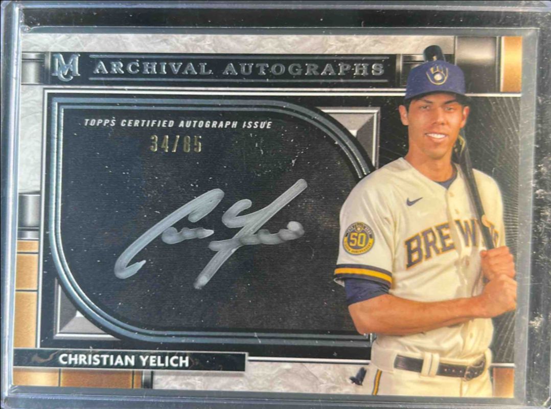 Christian Yelich 2021 Topps Museum Collection #AA-CY Archival Autographs /99 RAW