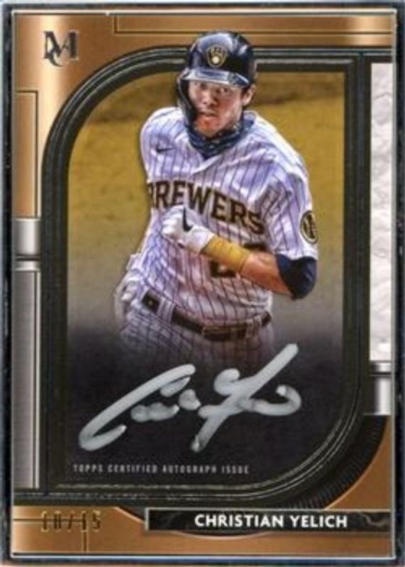 Christian Yelich 2021 Topps Museum Collection #MFA-CYE Museum Framed Autographs - Silver /15 RAW