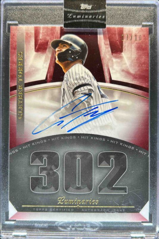 Gleyber Torres 2021 Topps Luminaries #HK-GT Hit Kings Autographs - Red /10 RAW