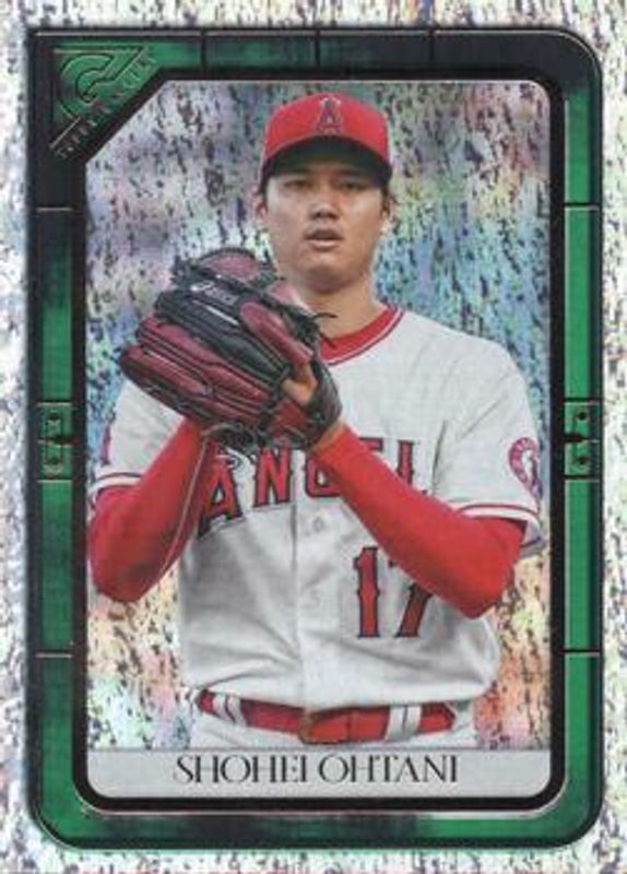 Shohei Ohtani 2021 Topps Gallery #96 Green Pattern /99 RAW