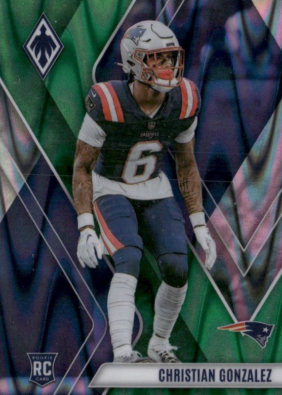 Christian Gonzalez 2023 Phoenix #148 Green Seismic /25 Rookie RAW