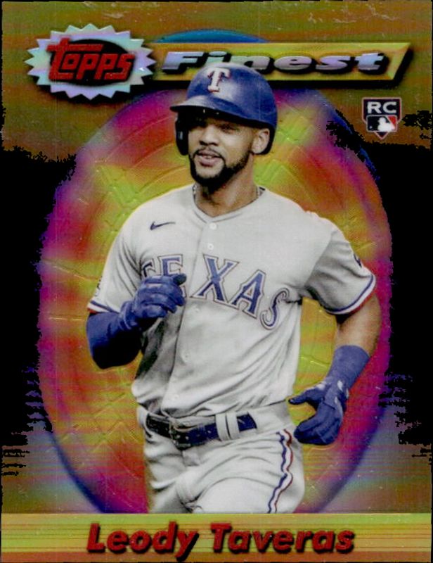Leody Taveras 2021 Topps Finest Flashbacks #170 Gold Refractor /50 Rookie RAW