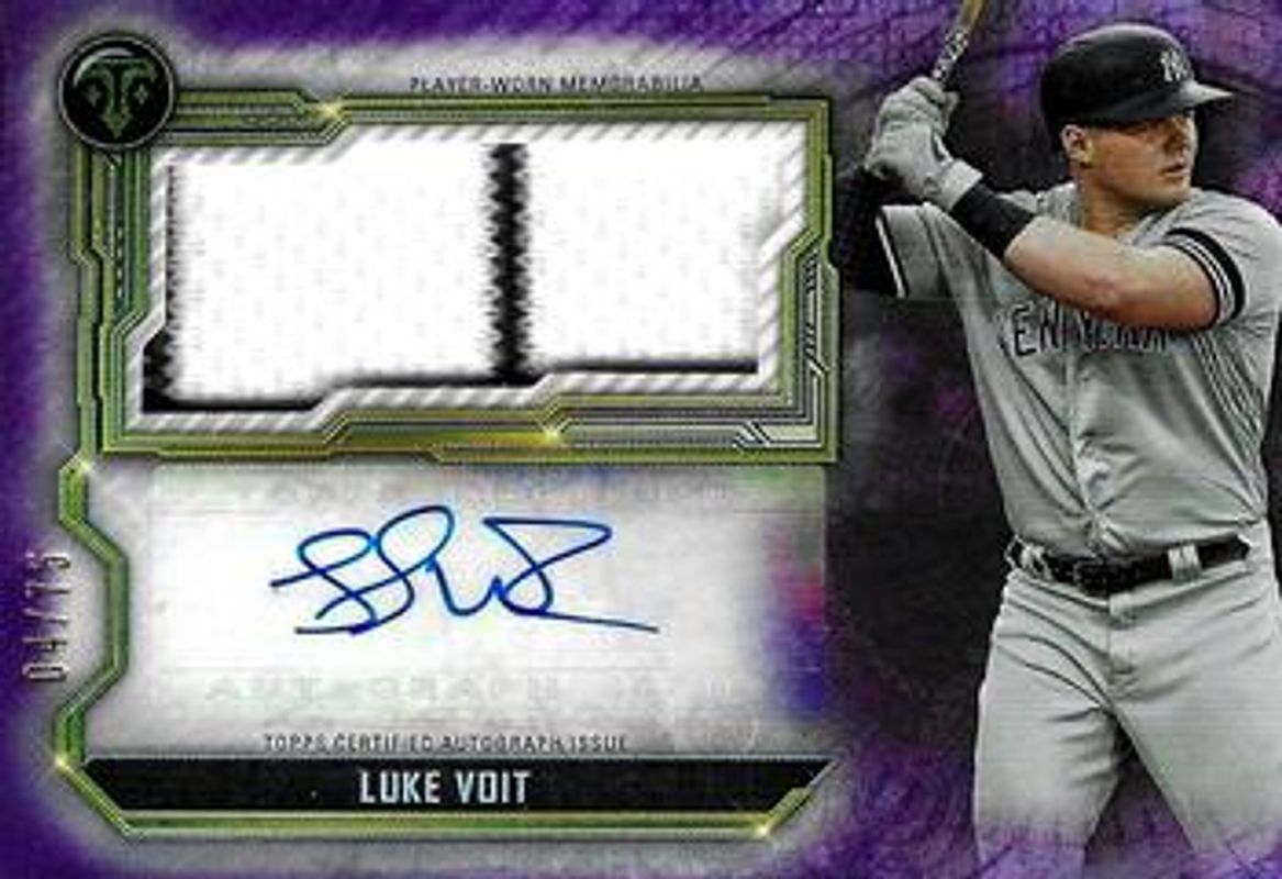 2020 Topps Triple Threads #ASJR-LV Autographs Single Jumbo Relics - Amethyst /75