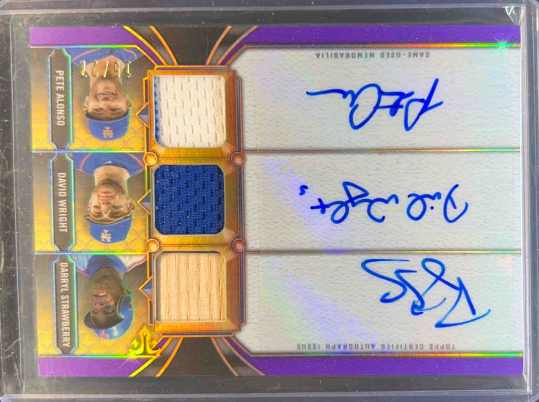 Darryl Strawberry 2020 Topps Triple Threads #ARC-SWA Autographs Relic Combo - Amethyst /27 RAW
