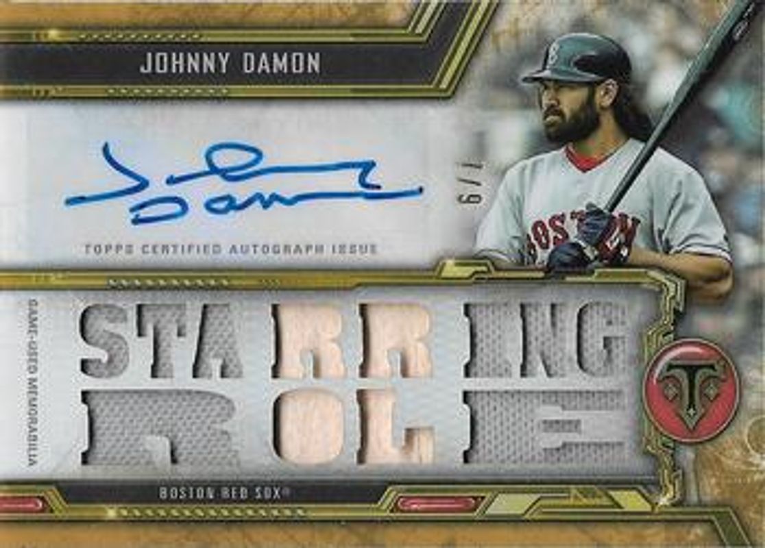 Johnny Damon 2020 Topps Triple Threads #TTAR-JDA1 Autographs Relics - Gold /9 RAW