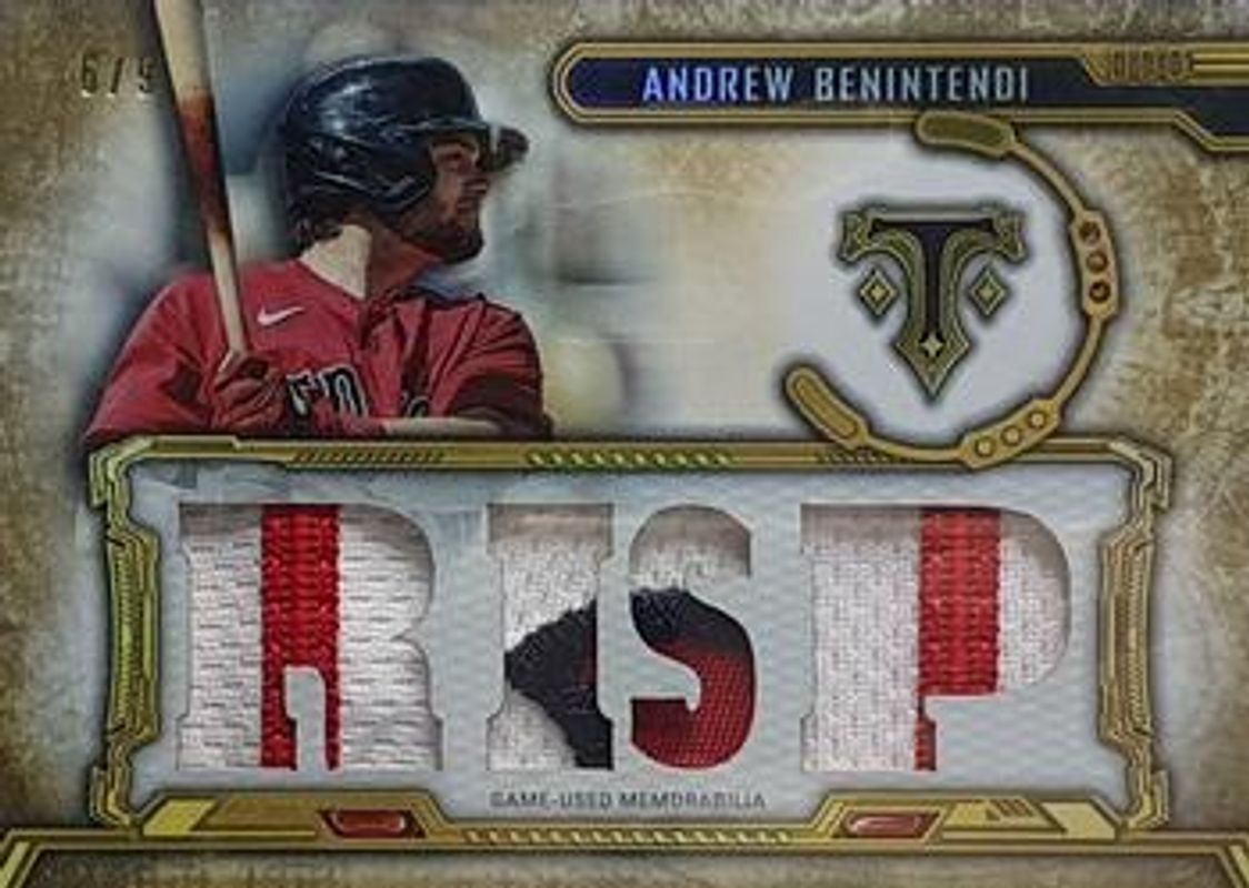 Andrew Benintendi 2020 Topps Triple Threads #TTR-AB Relics - Gold /9 RAW