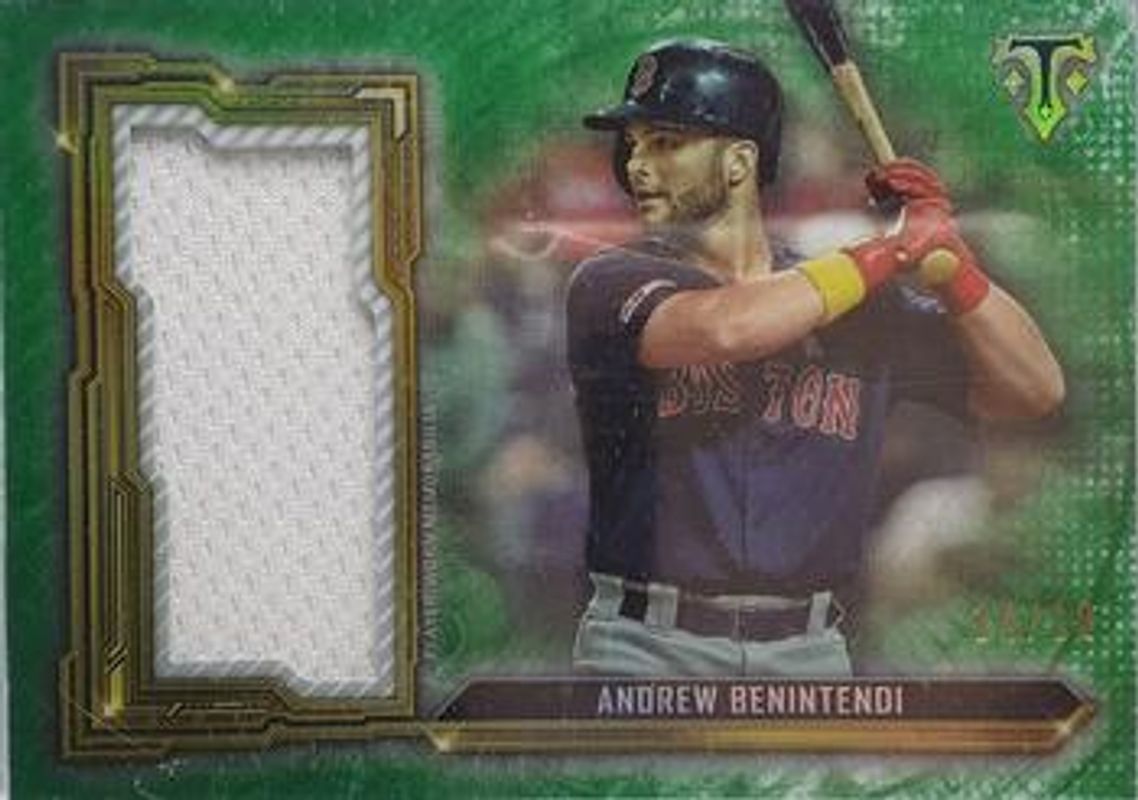 Andrew Benintendi 2020 Topps Triple Threads #SJR-AB Single Jumbo Relic - Emerald /18 RAW