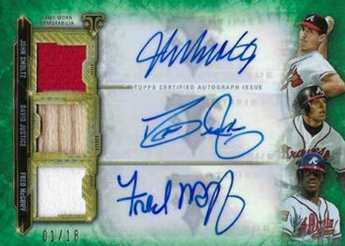 Fred McGriff 2020 Topps Triple Threads #ARC-SJM Autographs Relic Combo - Emerald /18 RAW