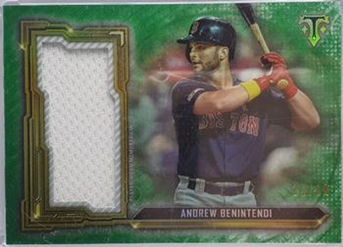 Andrew Benintendi 2020 Topps Triple Threads #SJR-ABN Single Jumbo Relic - Emerald /18 RAW
