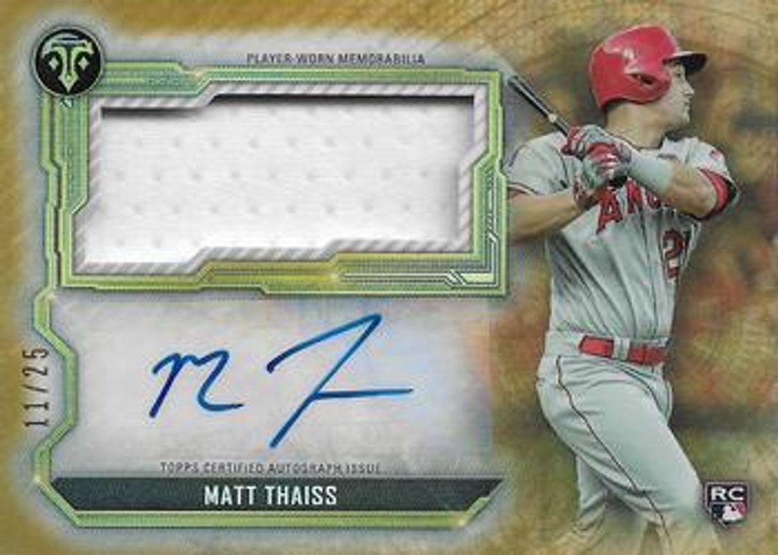 2020 Topps Triple Threads #ASJR-MT Autographs Single Jumbo Relics - Gold /25