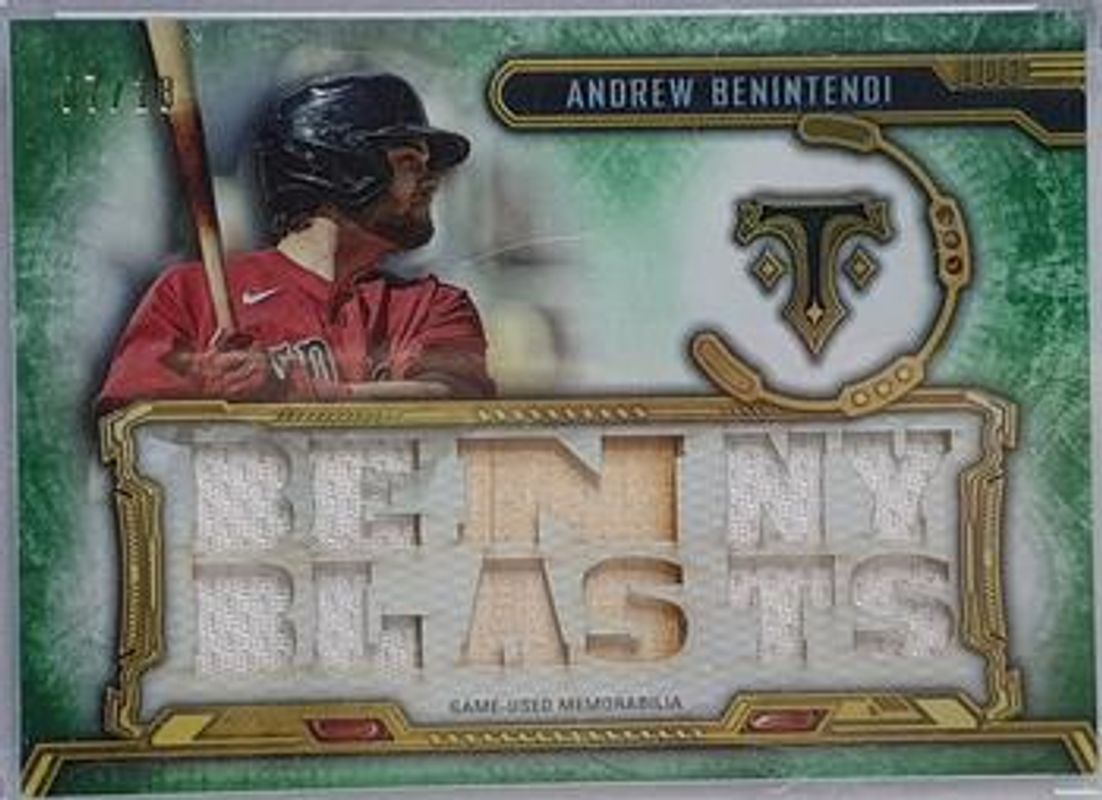 Andrew Benintendi 2020 Topps Triple Threads #TTR-AB3 Relics - Emerald /18 RAW