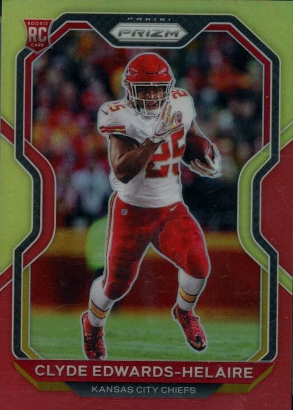 Clyde Edwards-Helaire 2020 Prizm #328 Tmall Red & Yellow (Rookie) /8 RAW