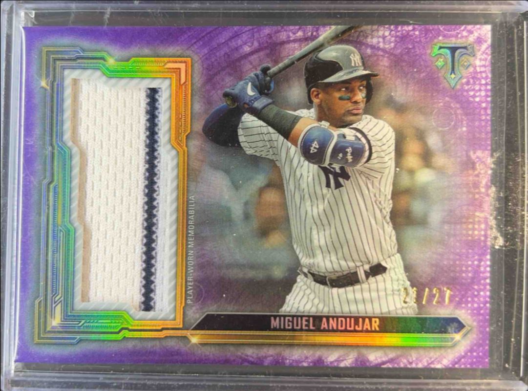Miguel Andujar 2020 Topps Triple Threads #SJR-MA Single Jumbo Relic - Amethyst /27 RAW