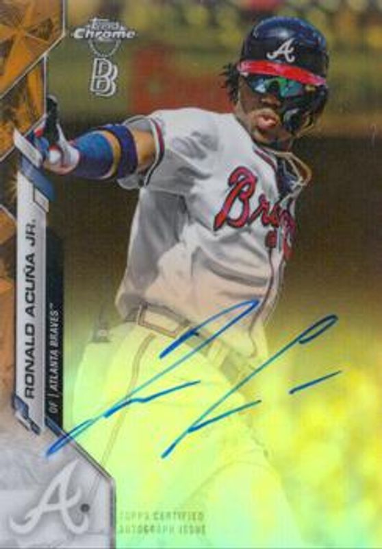 Ronald Acuna Jr. 2020 Topps Chrome Ben Baller Edition #BBA-RA Autographs - Orange Refractor /25 RAW