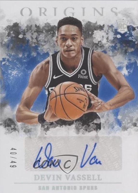 Devin Vassell 2020 Origins #RA-VAS Rookie Autographs - Blue /49 PSA 10