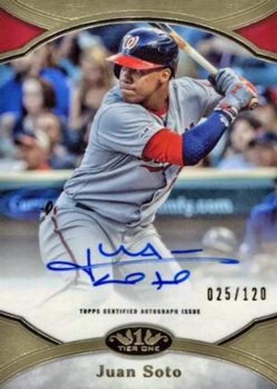 Juan Soto 2020 Topps Tier One #PPA-JSO Prime Performers Autographs /299 RAW