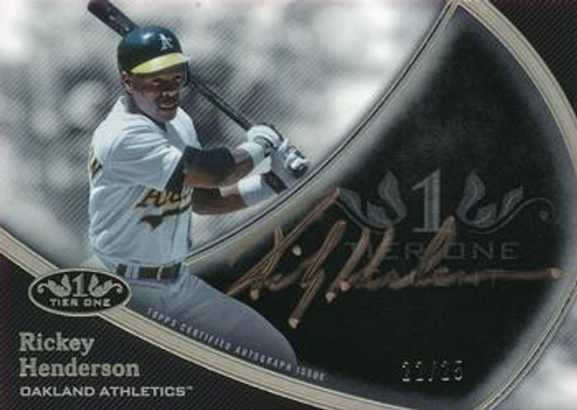 Rickey Henderson 2020 Topps Tier One #T1TA-RH Talent Autographs - Bronze Ink /25 RAW