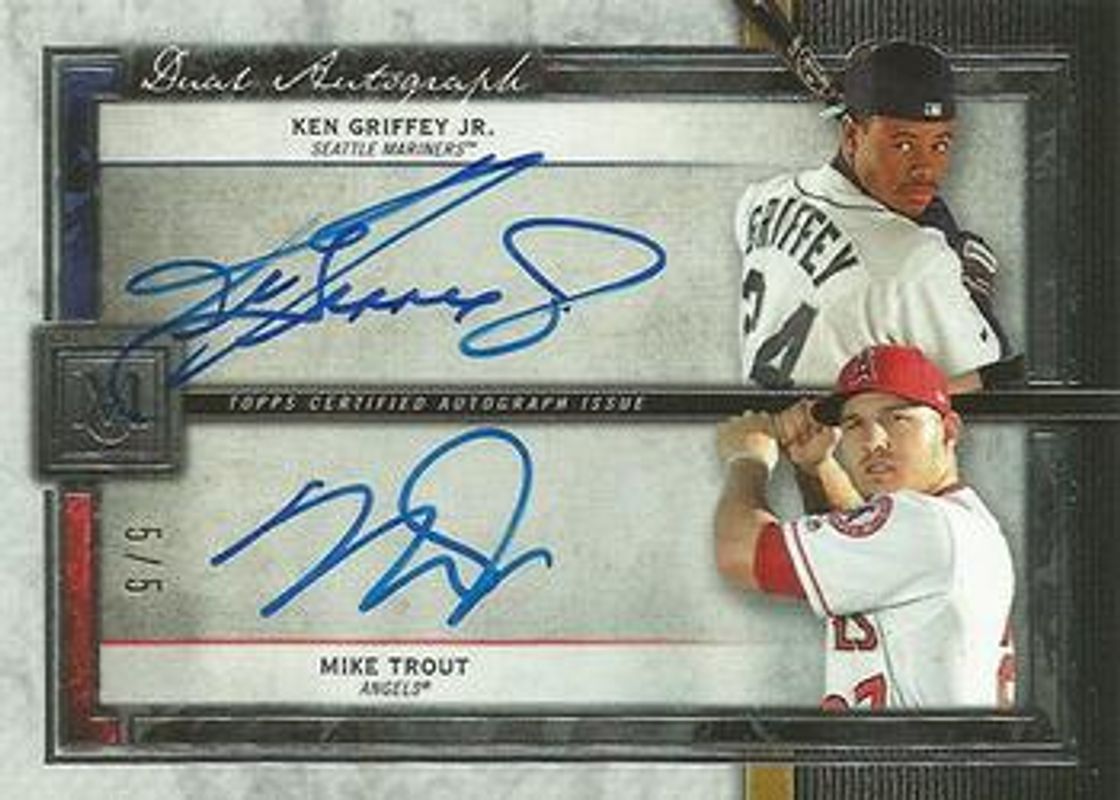 Mike Trout 2020 Topps Museum Collection #DA-HT Dual Autographs /15 RAW
