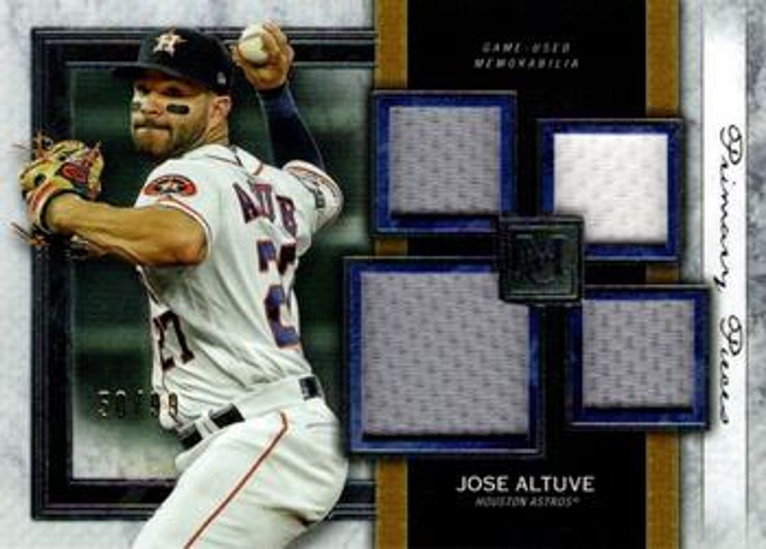 Jose Altuve 2020 Topps Museum Collection #SPQR-JAL Single-Player Primary Pieces Quad Relics /99 RAW
