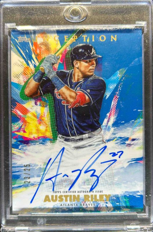 Austin Riley 2020 Topps Inception #RESA-AR Rookies & Emerging Stars Autographs - Blue /25 RAW