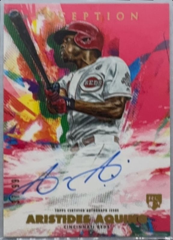 Aristides Aquino 2020 Topps Inception #RESA-AAQ Rookies & Emerging Stars Autographs - Magenta /99 RAW