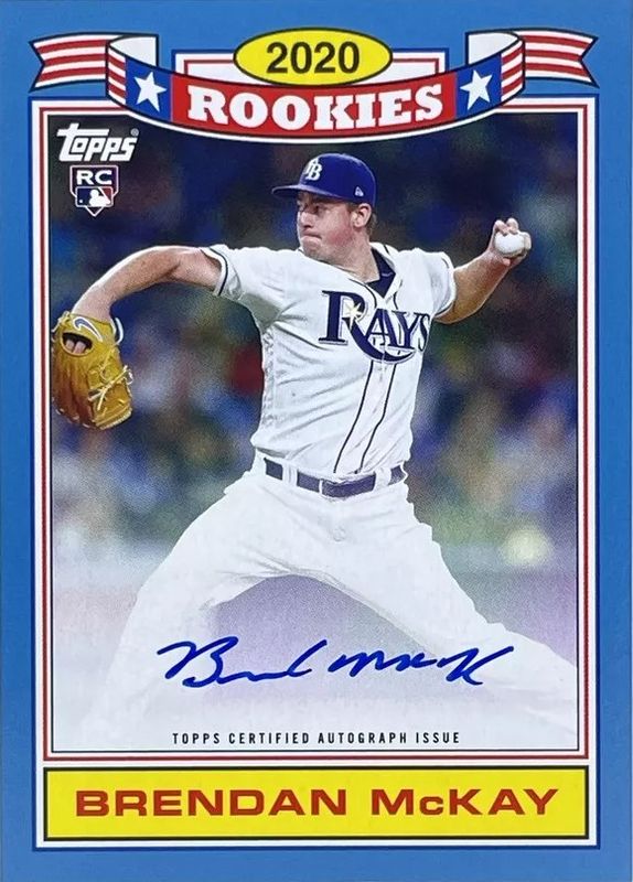 Brendan McKay 2020 Topps Archives #90RA-BM 1990 Topps Rookies Autographs - Blue /25 RAW