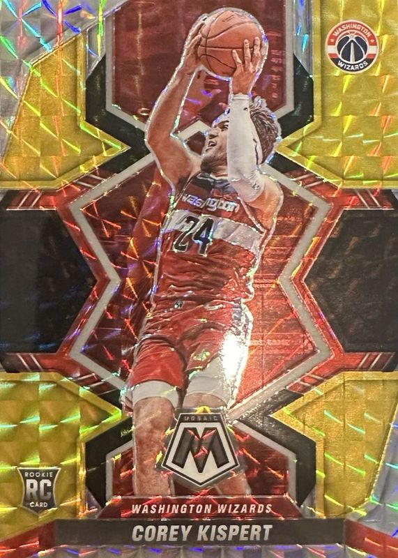 Corey Kispert 2021 Mosaic #213 Choice Black Gold /8 Rookie RAW