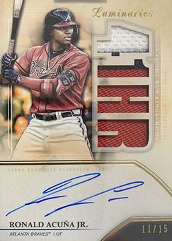 Ronald Acuna Jr. 2020 Topps Luminaries #HRKAP-RA Home Run Kings Autographs Patches /15 RAW