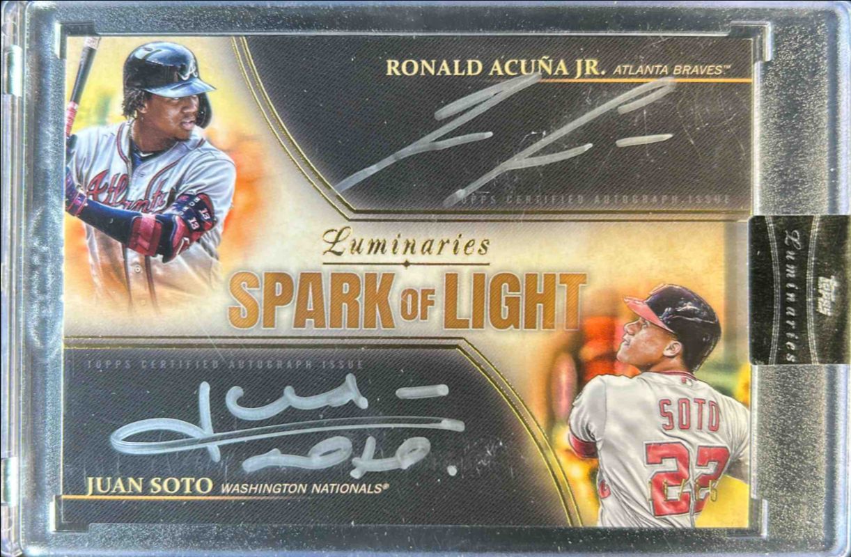 Ronald Acuna Jr. 2020 Topps Luminaries #SLDA-AS Spark of Light Dual Autographs RAW