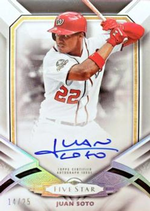 Juan Soto 2019 Topps Five Star #FTP-JS Five Tool Phenom Autographs /25 RAW